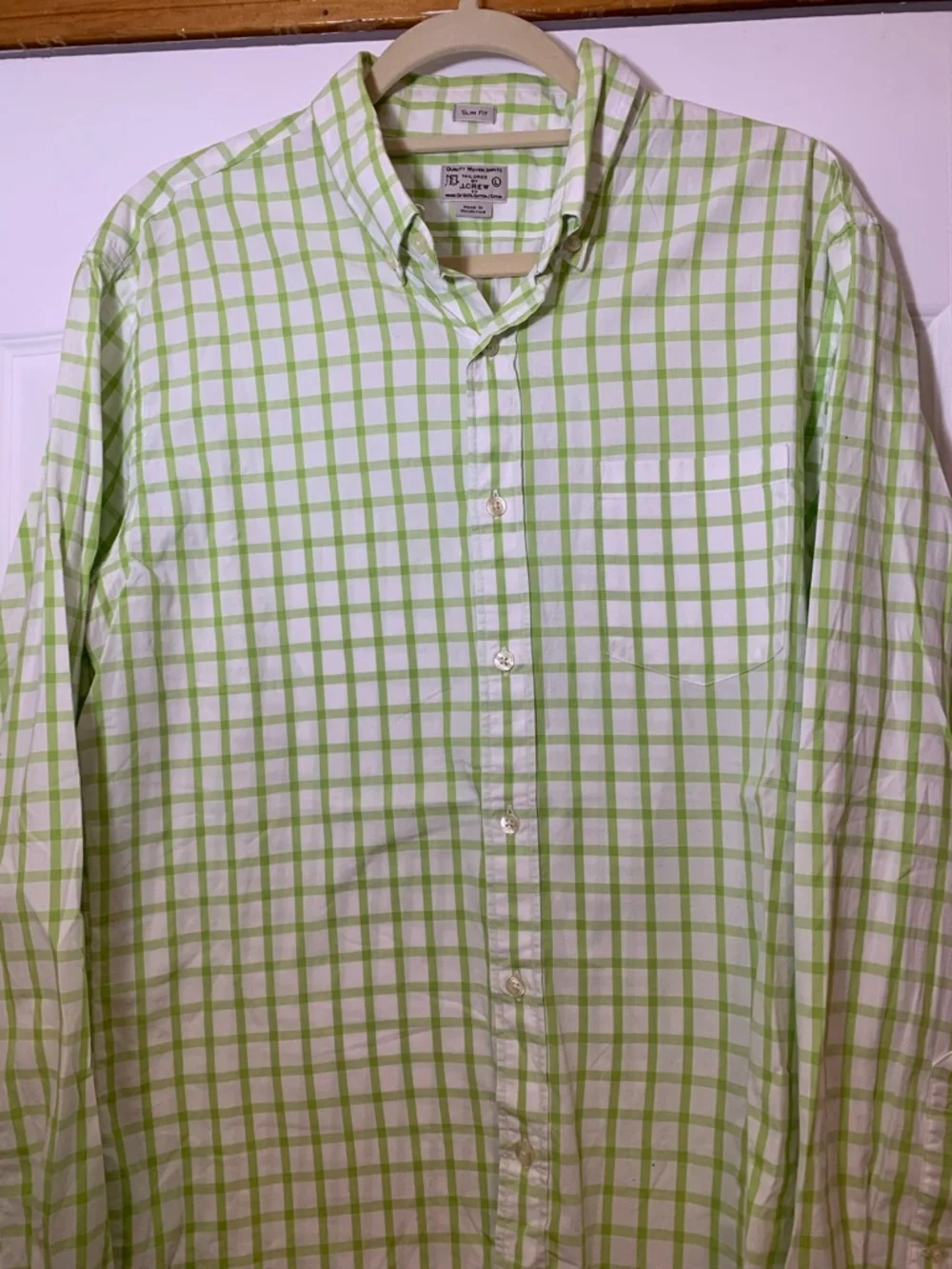 J.Crew Quality Woven Shirt Mens L Green